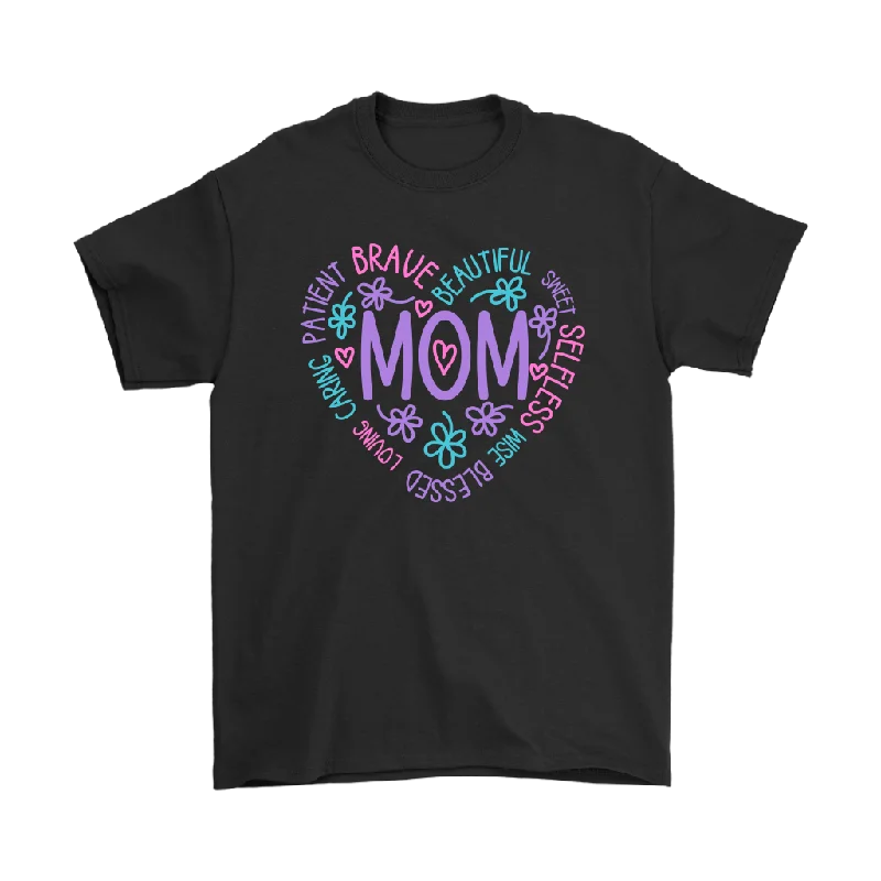 MOM Description in HEART Unisex and Women's T-Shirts