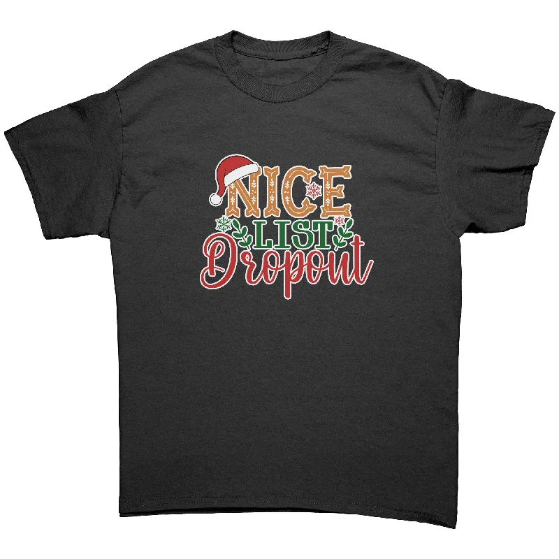 Nice List Dropout Christmas Humor Unisex T-Shirt