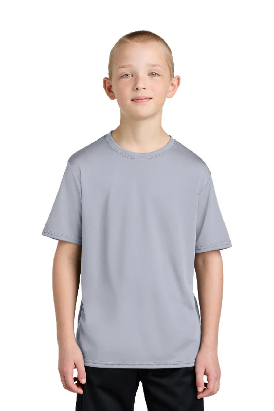 Port & Company Youth Dry Zone Performance Moisture Wicking Short Sleeve Crewneck T-Shirt - Silver Grey