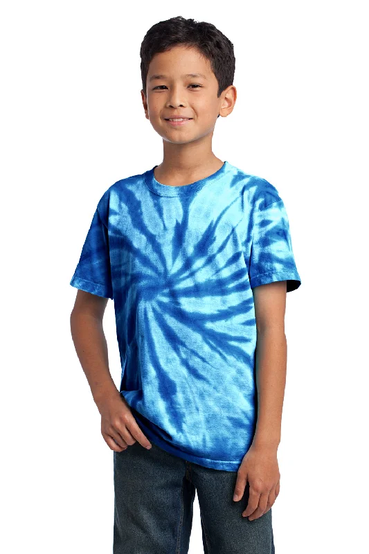 Port & Company Youth Tie-Dye Short Sleeve Crewneck T-Shirt - Royal Blue