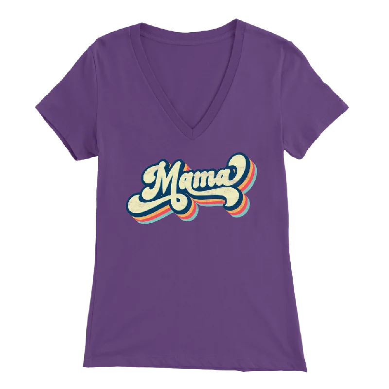 Retro 70's MAMA Women's V-Neck