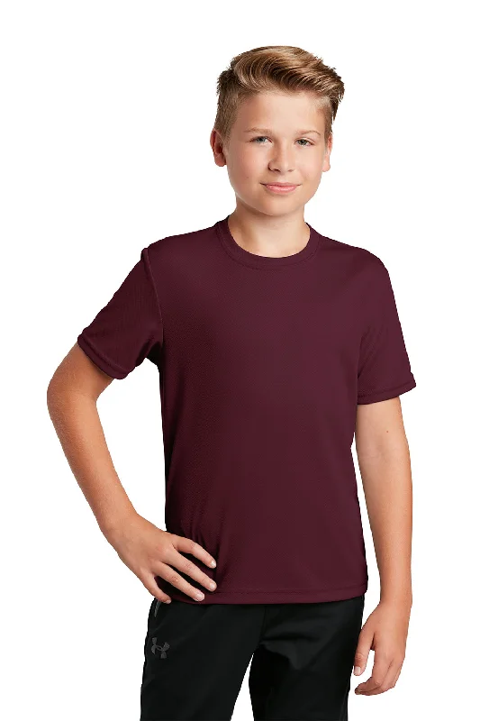 Sport-Tek Youth RacerMesh Moisture Wicking Short Sleeve Crewneck T-Shirt - Maroon