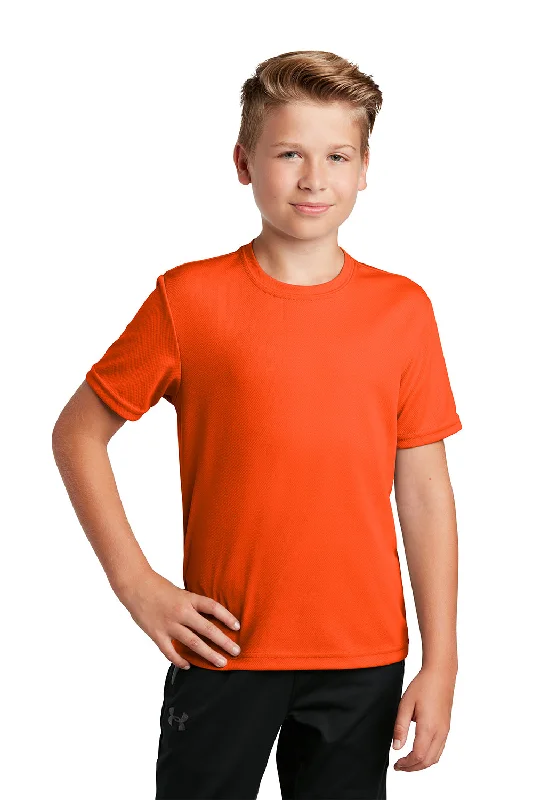 Sport-Tek Youth RacerMesh Moisture Wicking Short Sleeve Crewneck T-Shirt - Neon Orange