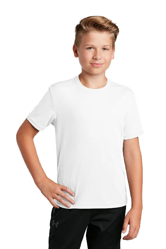 Sport-Tek Youth RacerMesh Moisture Wicking Short Sleeve Crewneck T-Shirt - White