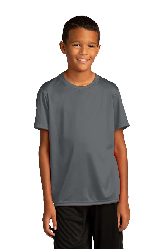 Sport-Tek Youth Re-Compete Moisture Wicking Short Sleeve Crewneck T-Shirt - Iron Grey