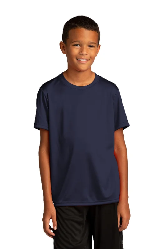 Sport-Tek Youth Re-Compete Moisture Wicking Short Sleeve Crewneck T-Shirt - True Navy Blue