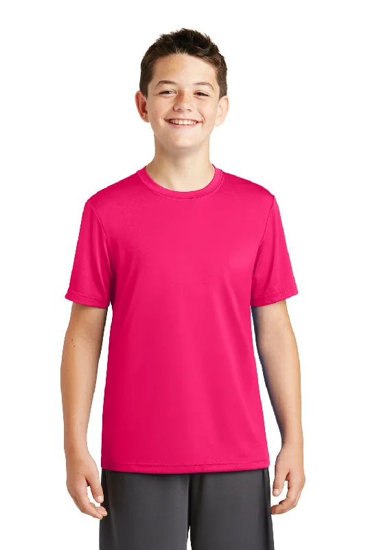 Sport-Tek Youth Tough Moisture Wicking Short Sleeve Crewneck T-Shirt - Raspberry Pink - Closeout