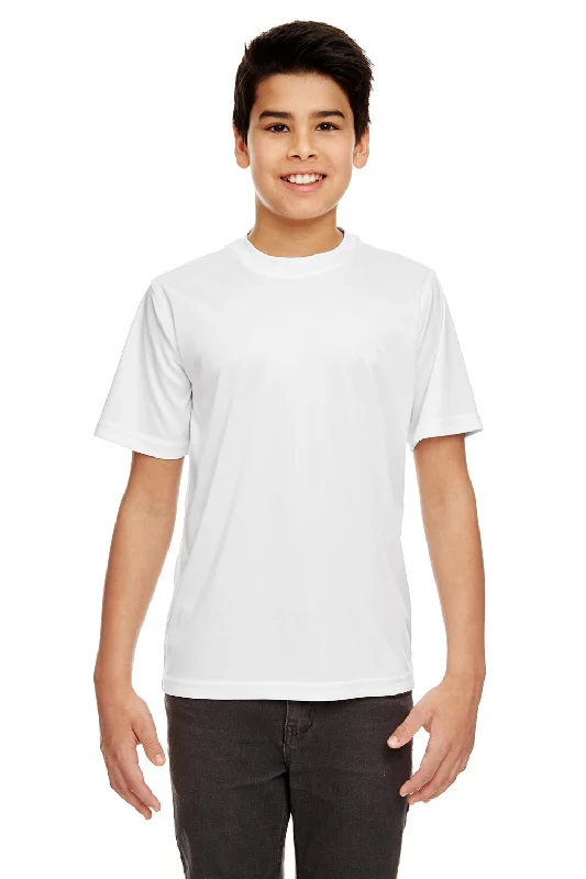 UltraClub Youth Cool & Dry Performance Moisture Wicking Short Sleeve Crewneck T-Shirt - White