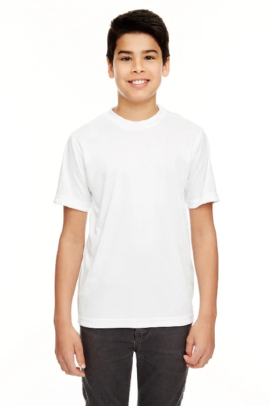 UltraClub Youth Cool & Dry Performance Moisture Wicking Short Sleeve Crewneck T-Shirt - White