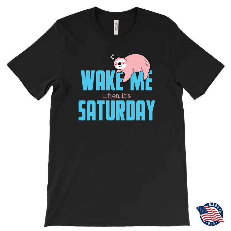 Wake Me When it's Saturday Sloth T-Shirt, Men's, Women's, Childrens