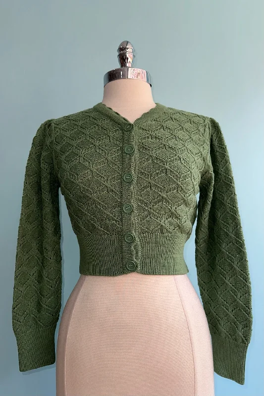 Green Basket Knitted Leah Cardigan by Palava