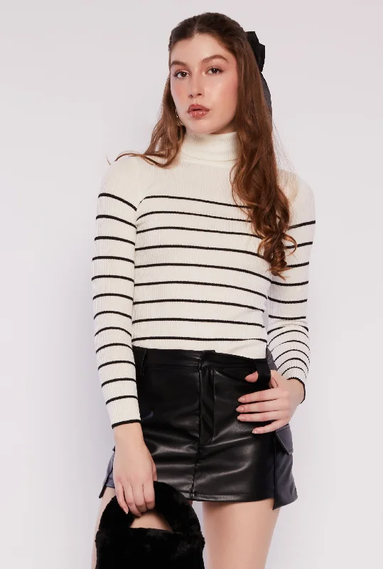 Striped Turtleneck Sweater