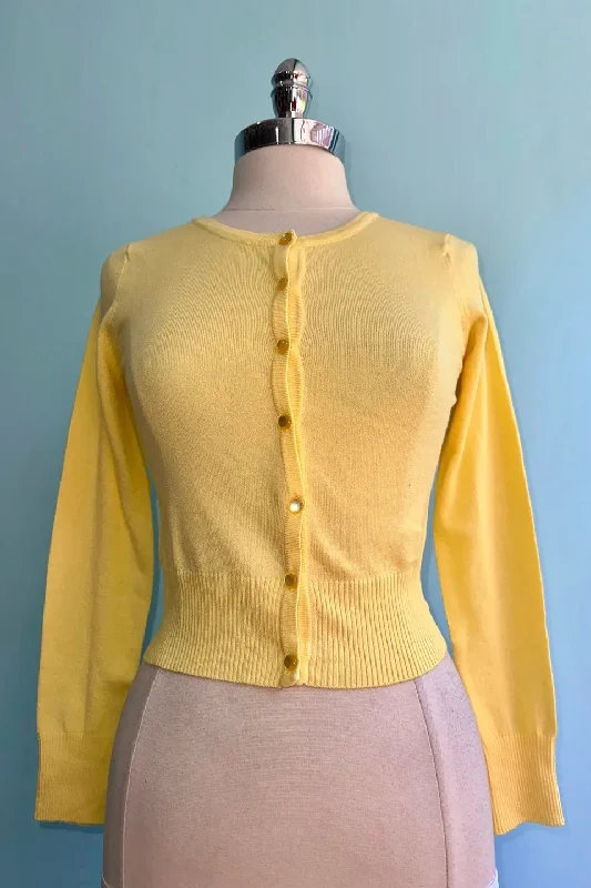 Sunshine Yellow Long Sleeve Cropped Cardigan