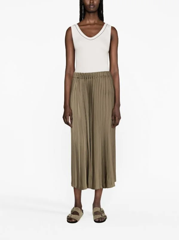 Brunello Cucinelli Women's Pleated Skirt In Oliva Hunter Green