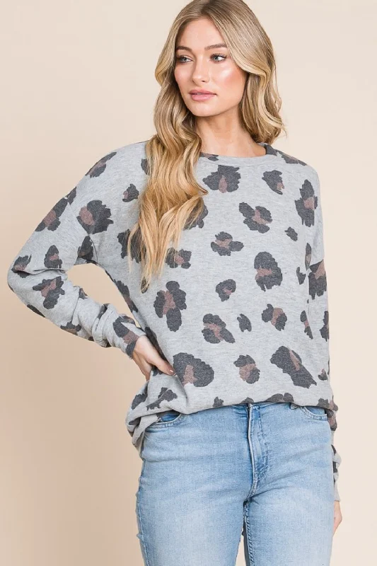 Leopard Drop Shoulder T-Shirt