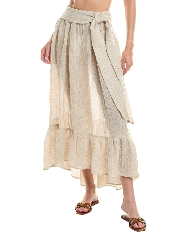 Lisa Marie Fernandez Nicole Linen-Blend Midi Skirt