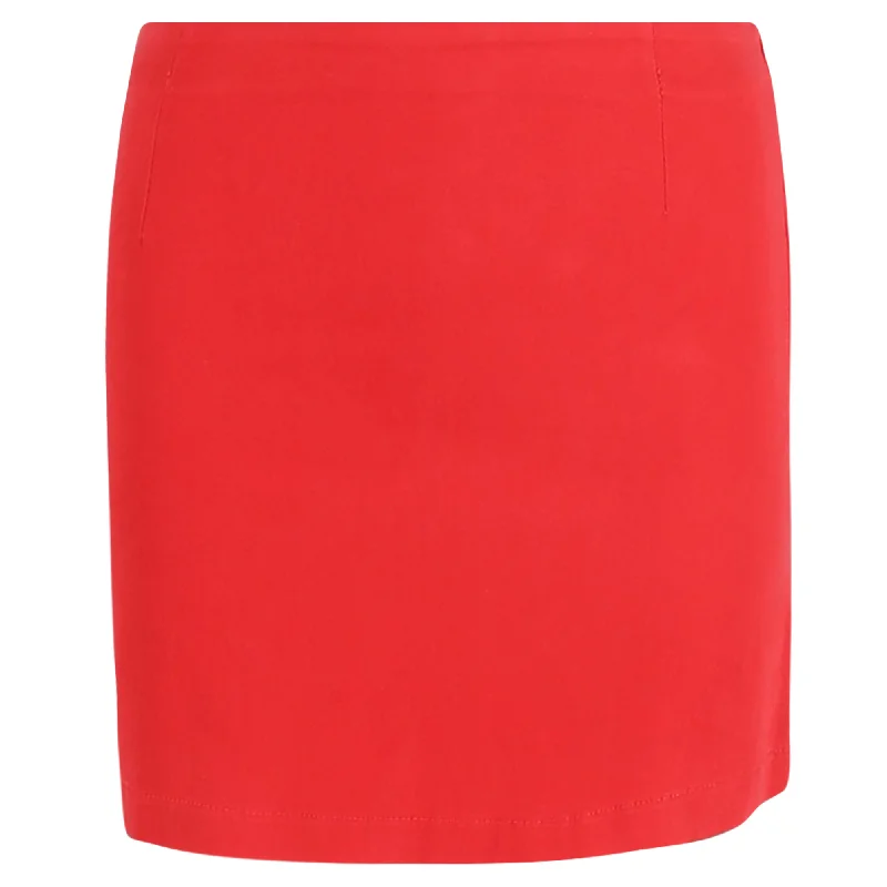 Moschino Panel Mini Skirt in Red Cotton and Blue Denim