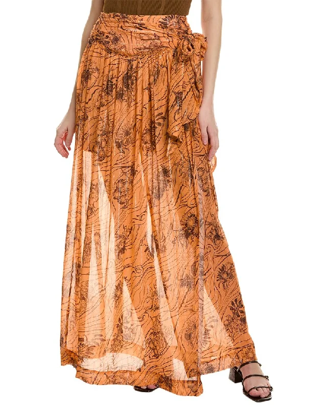 Sabina Musayev Patina Silk-Blend Maxi Skirt