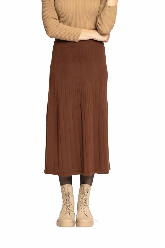 Solid Skirt In Tabacco