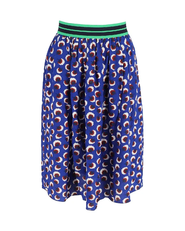 Stella McCartney Printed Skirt in Blue Silk