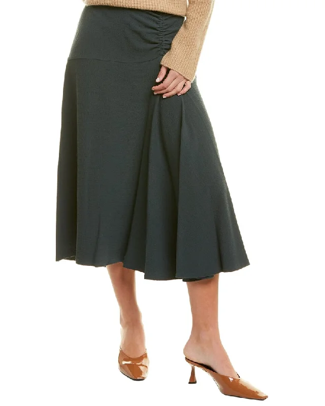 Vince Ruched Asymmetric Midi Skirt