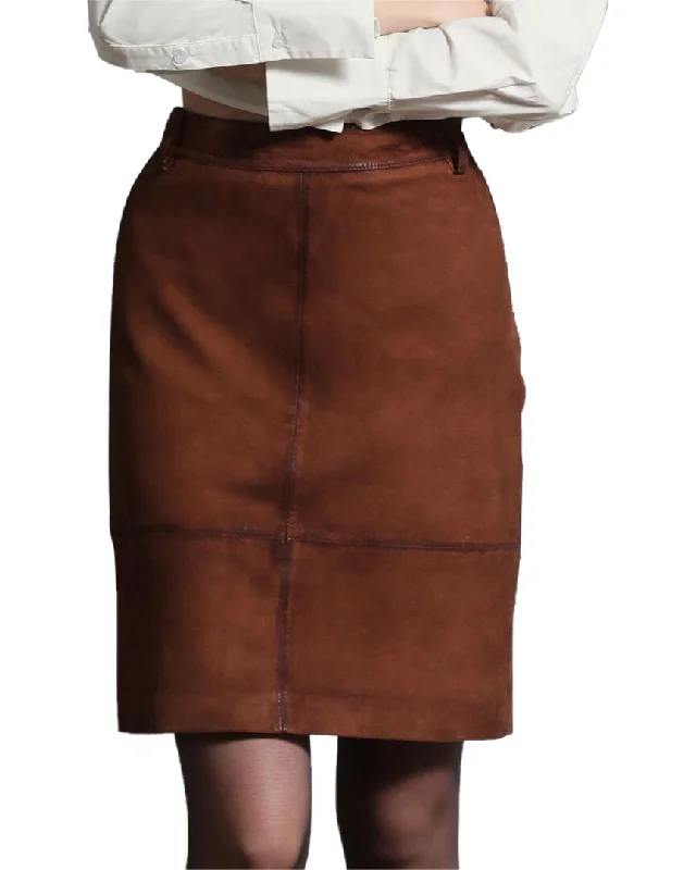 Walter Baker Piper Straight Fit Suede Skirt