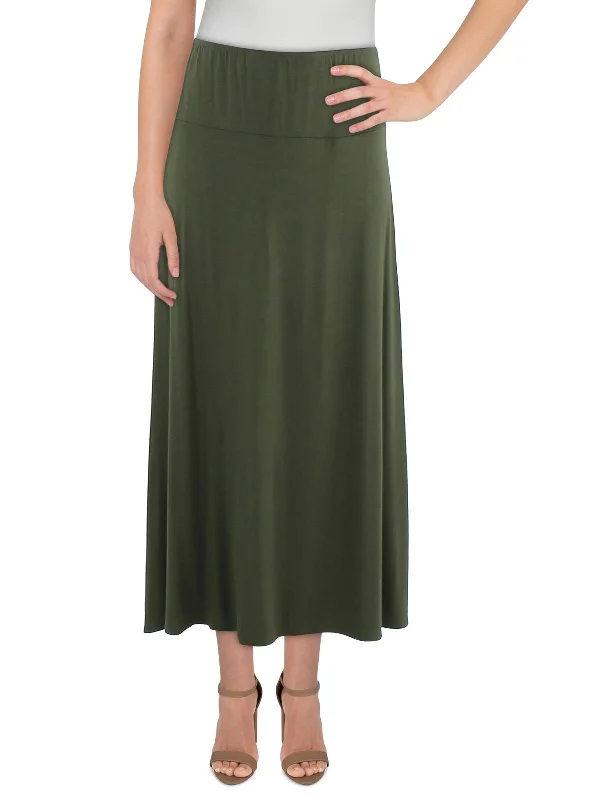 Womens Banded Pull On Midi Skirt