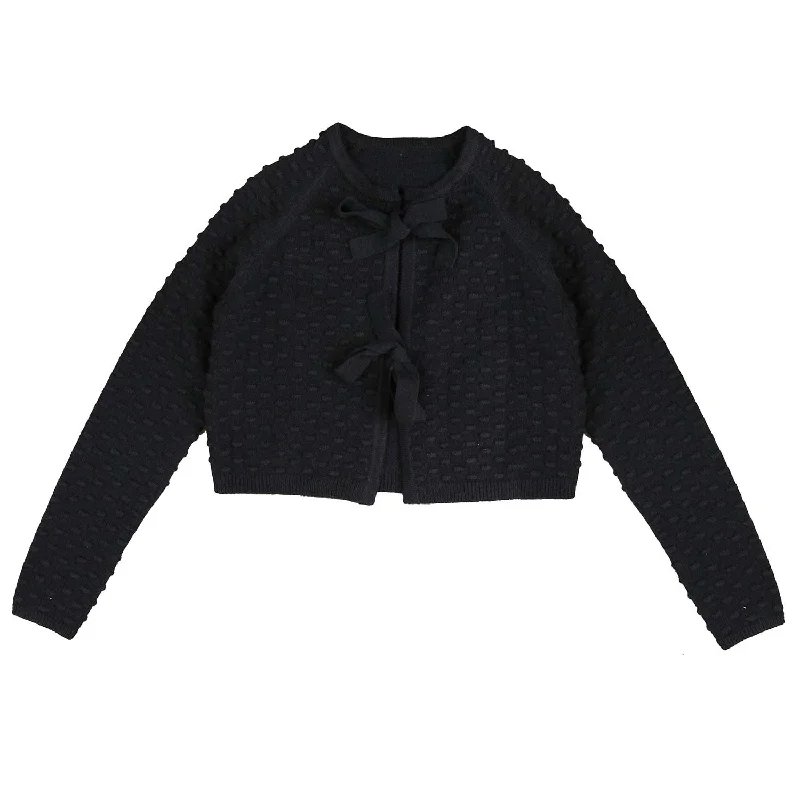 Hev Navy Bow Tie Cardigan (HKN540)