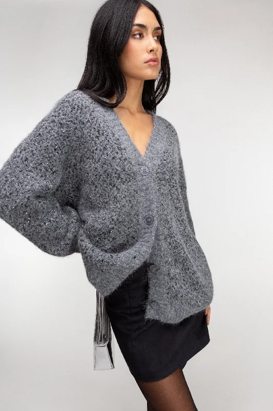 SPARKLY OVERSIZED CARDIGAN