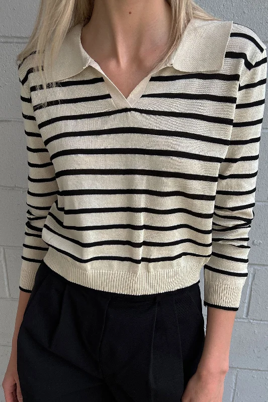 STRIPED COLLARED SWEATER