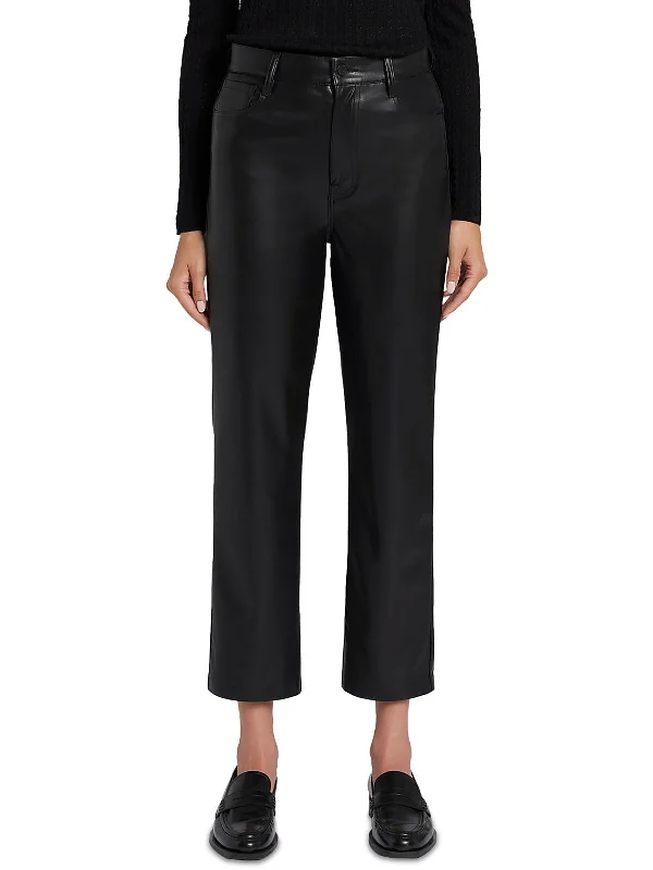 Logan Stovepipe Womens Faux Leather Skinny Ankle Pants