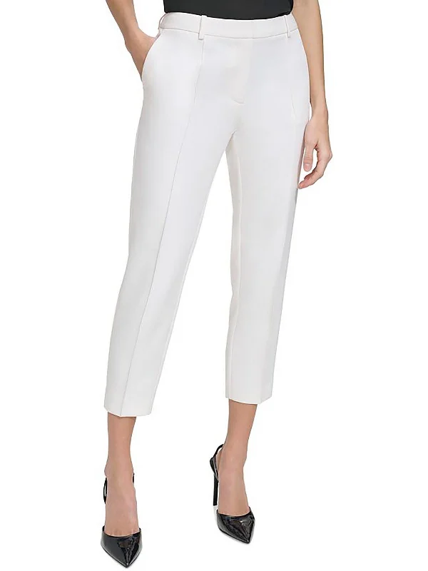 Petites Womens Cropped Low Rise Ankle Pants