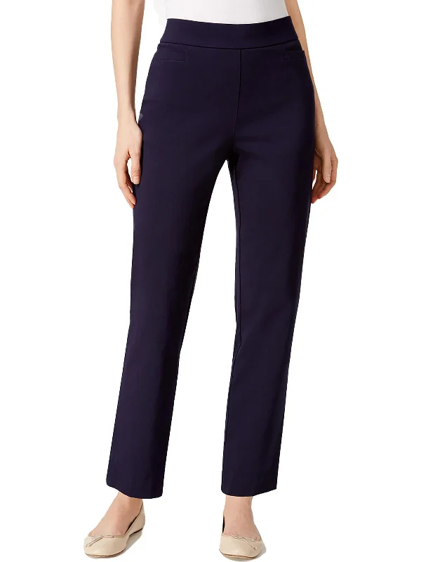 Petites Womens Slimming Modern Fit Straight Leg Pants