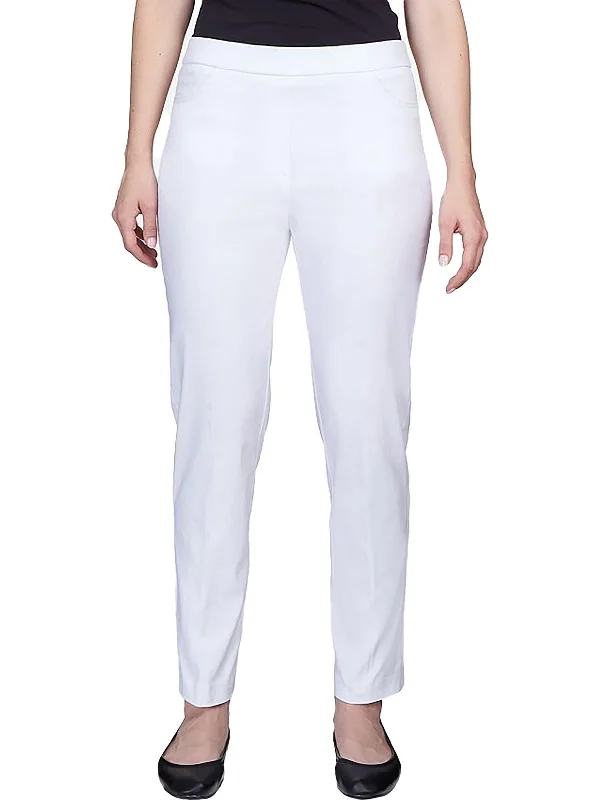 Plus Womens Stretch High Rise Straight Leg Pants