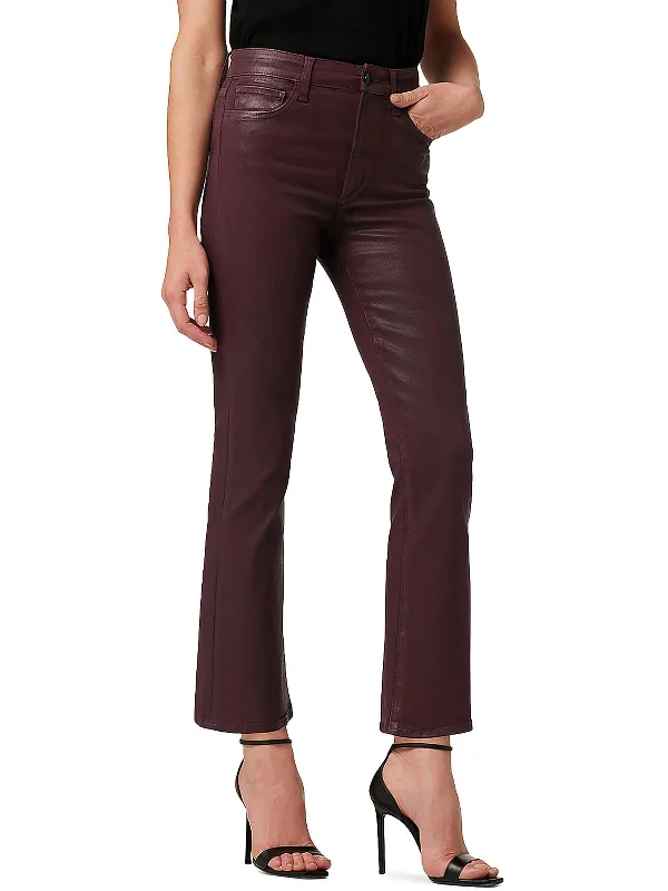 The Callie Womens Coated High Rise Cropped Jeans