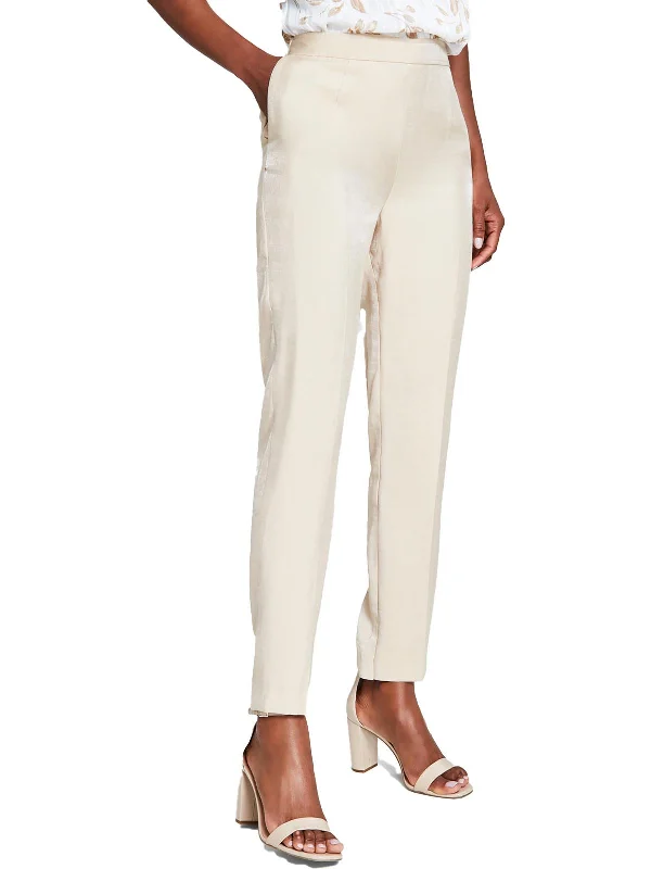 Womens High Rise Shimmer Trouser Pants