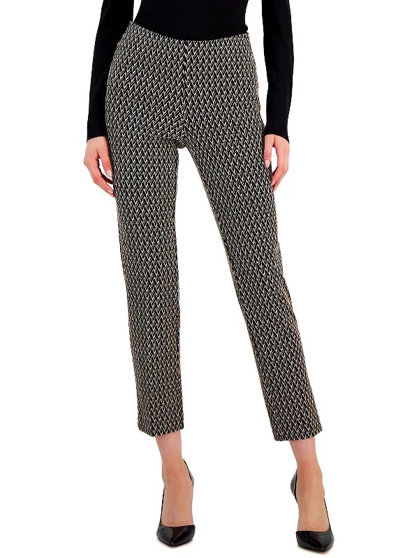 Womens Mid Rise Work Wear Ankle Pants