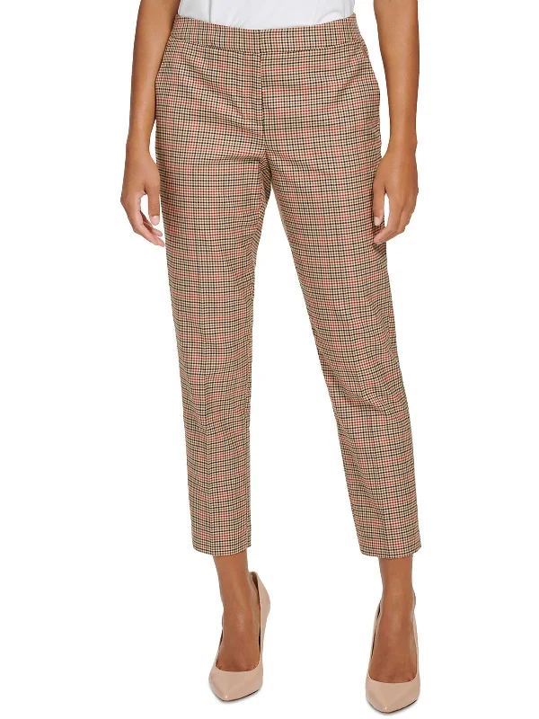 Womens Plaid Slim Leg Ankle Pants