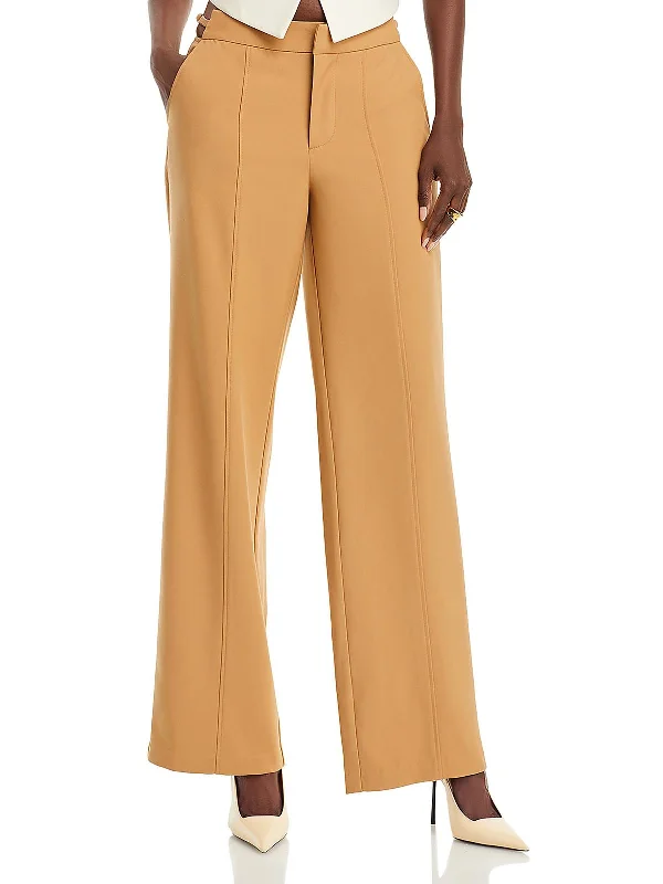 Womens Pocket Ankle Wide Leg Pants