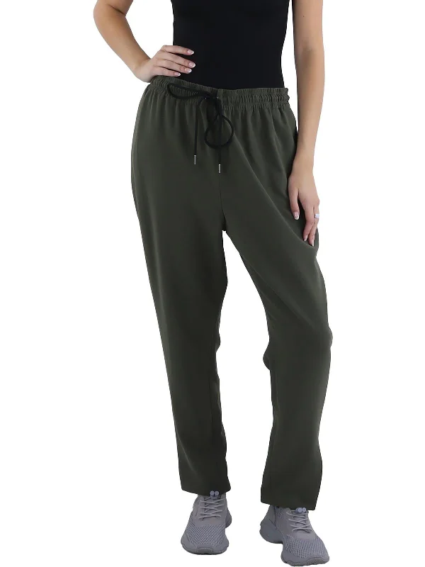 Womens Slit Pull On Ankle Pants